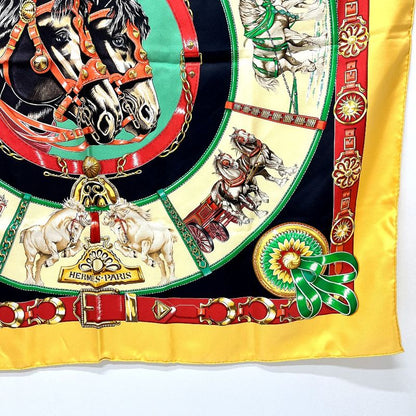 Hermes Scarf Chevaux de Trait YAMA SILK Orange