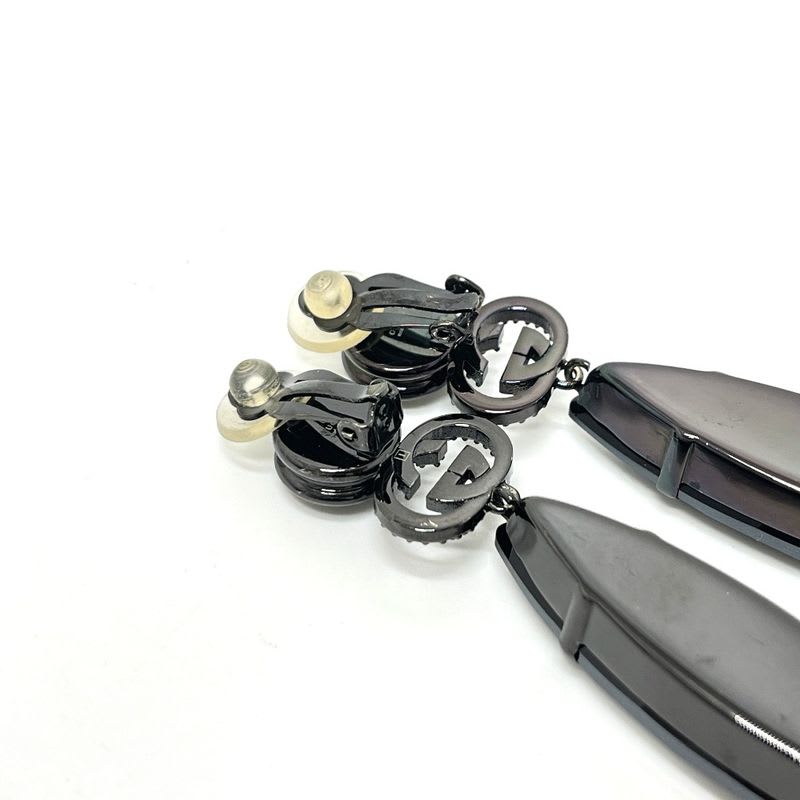 Gucci Earrings GG Crystal Bijou Metal Black
