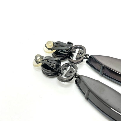 Gucci Earrings GG Crystal Bijou Metal Black