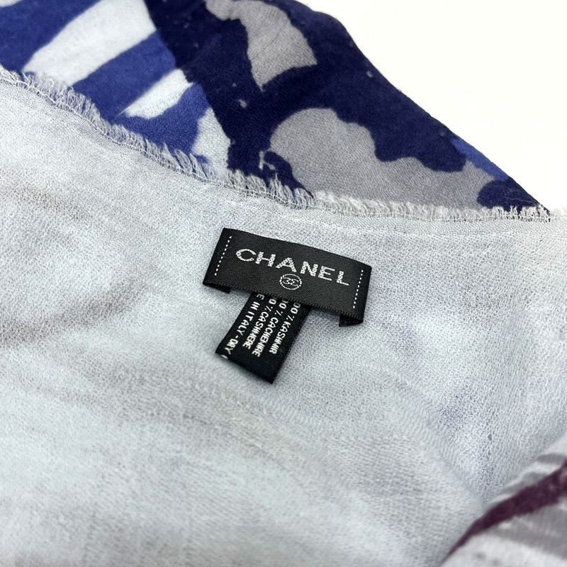 Chanel Shawl No5 Perfume Cashmere Blue