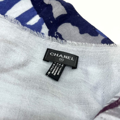 Chanel Shawl No5 Perfume Cashmere Blue