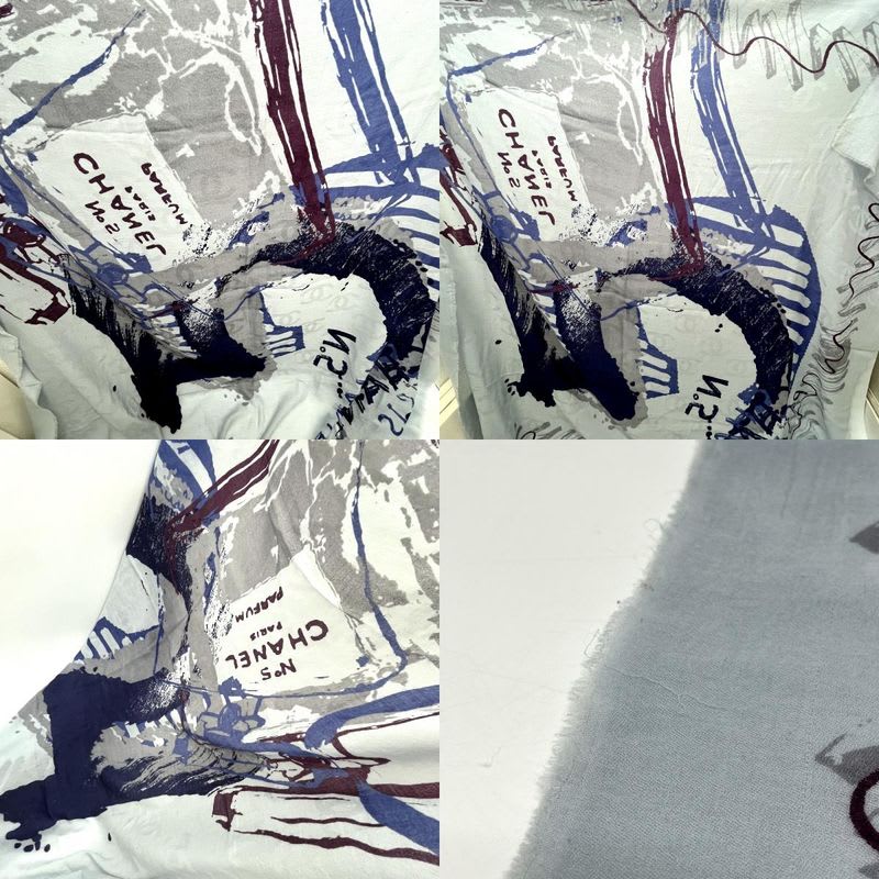 Chanel Shawl No5 Perfume Cashmere Blue