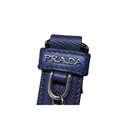 Prada Bag Charm Blue Saffiano Leather Unisex Robot