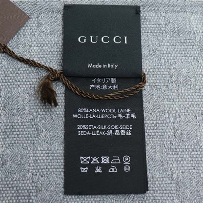 Gucci Sherry Line Muffler Gray Brown Sky Blue 4g704 1469 Unisex Scarf