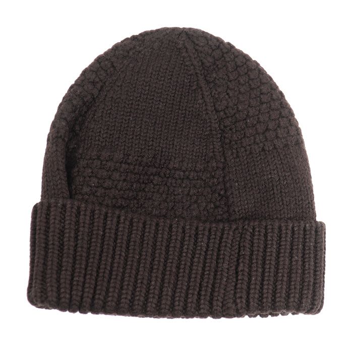 Louis Vuitton Damier Leather Patch Knit Cap Brown Women's
