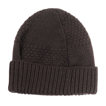 Louis Vuitton Damier Leather Patch Knit Cap Brown Women's