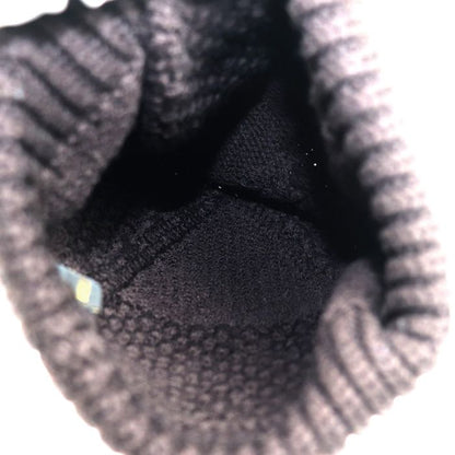 Louis Vuitton Damier Leather Patch Knit Cap Brown Women's