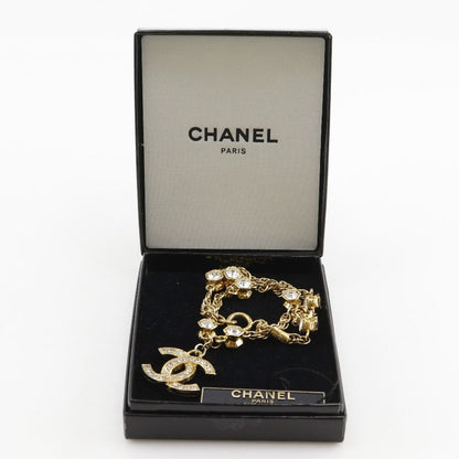 Chanel Cocomark Vintage Gold Plated X Rhinestone Women's 37g Necklace