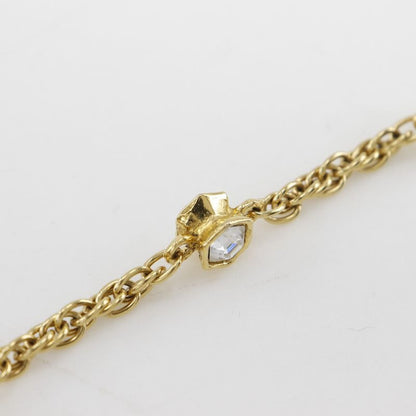 Chanel Cocomark Vintage Gold Plated X Rhinestone Women's 37g Necklace