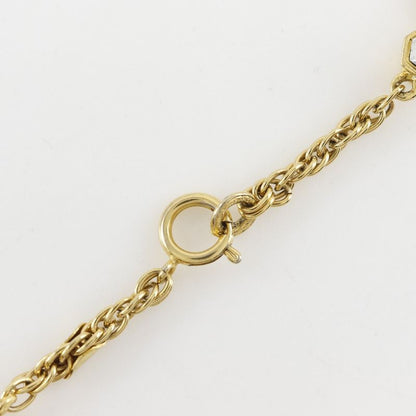 Chanel Cocomark Vintage Gold Plated X Rhinestone Women's 37g Necklace