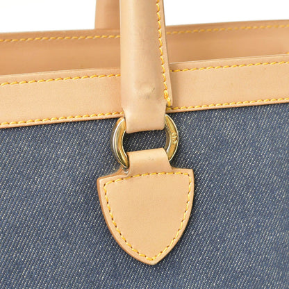Dior Handbag BO B Denim Leather Navy Brown Gold — view 6