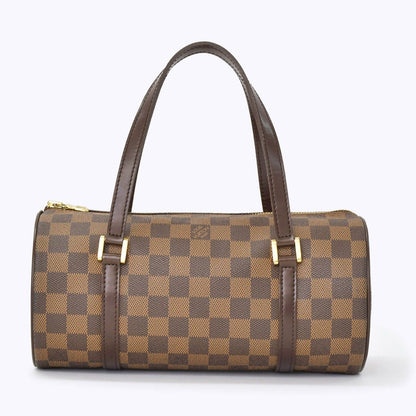 Louis Vuitton Handbag Drum Shape Tubular Damier Papillon 26 Brown Gold