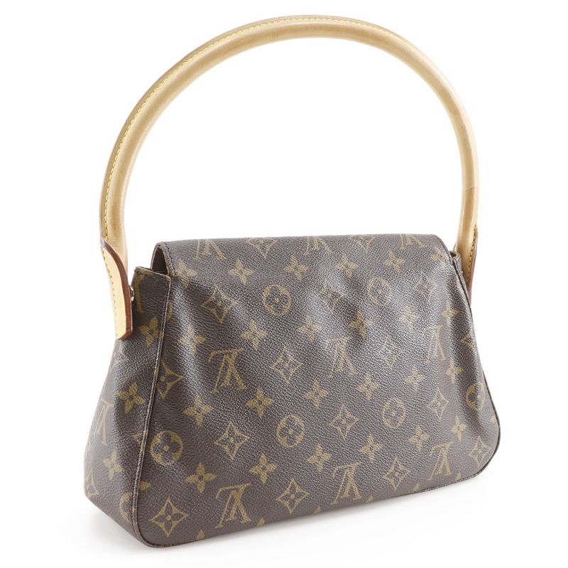 Louis Vuitton Mini Looping M51147 Monogram Canvas Brown Mi1002 Women's Shoulder