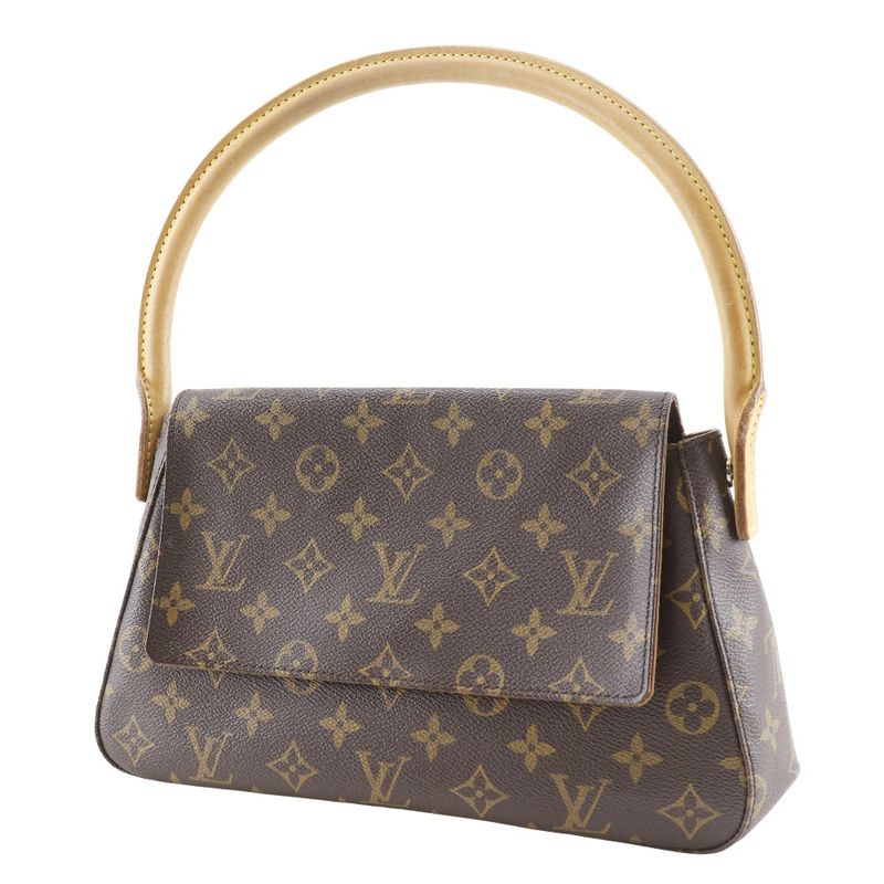 Louis Vuitton Mini Looping M51147 Monogram Canvas Brown Mi1002 Women's Shoulder