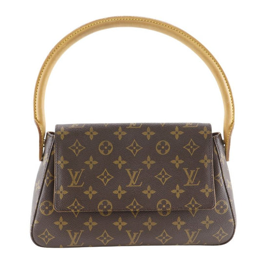 Louis Vuitton Mini Looping M51147 Monogram Canvas Brown Mi1002 Women's Shoulder
