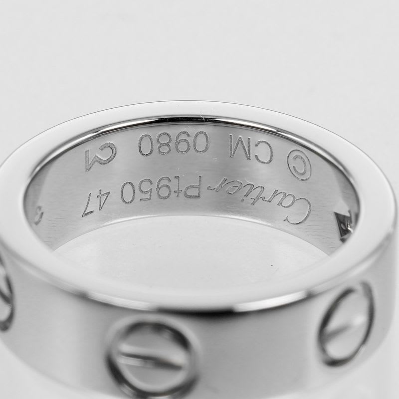 Cartier Love Classic Model Pt950 Platinum Diamond No 7 Women's 10.6 g Ring