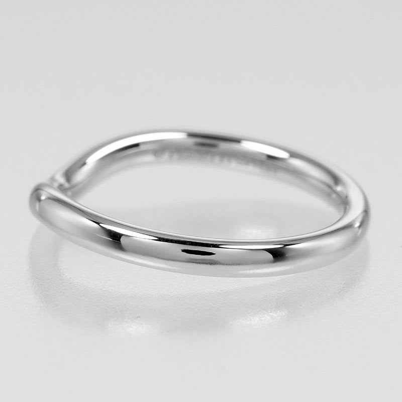 Tiffany & Co Curved Band Pt950 Platinum No 8 Women's 3.3 g Ring