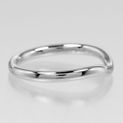 Tiffany & Co Curved Band Pt950 Platinum No 8 Women's 3.3 g Ring