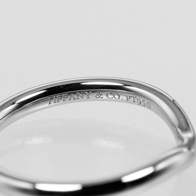 Tiffany & Co Curved Band Pt950 Platinum No 8 Women's 3.3 g Ring