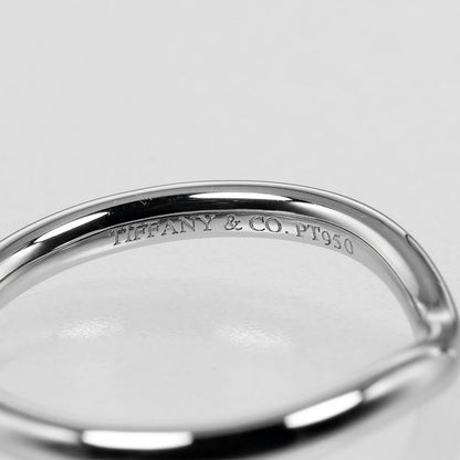 Tiffany & Co Curved Band Pt950 Platinum No 8 Women's 3.3 g Ring