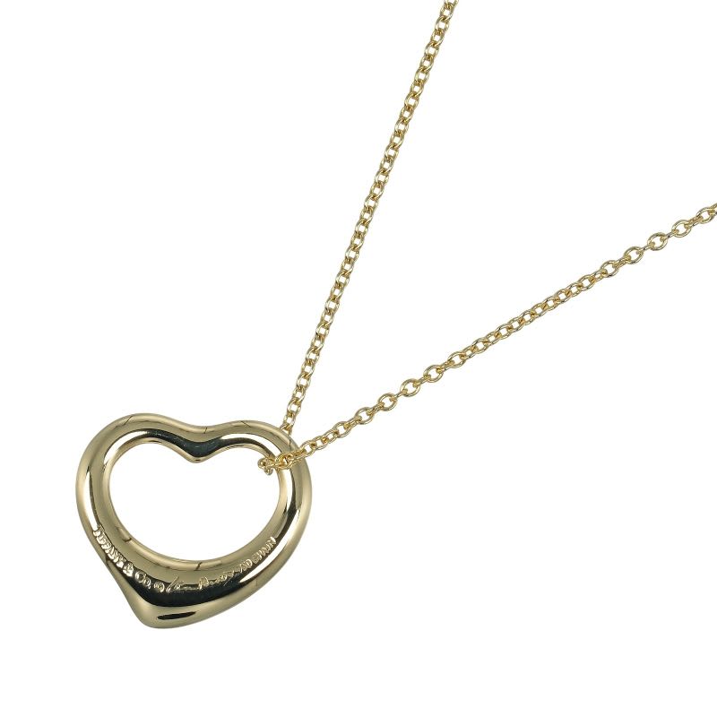 Tiffany & Co Open Heart 18K Yellow Gold Women's 4.35g Necklace