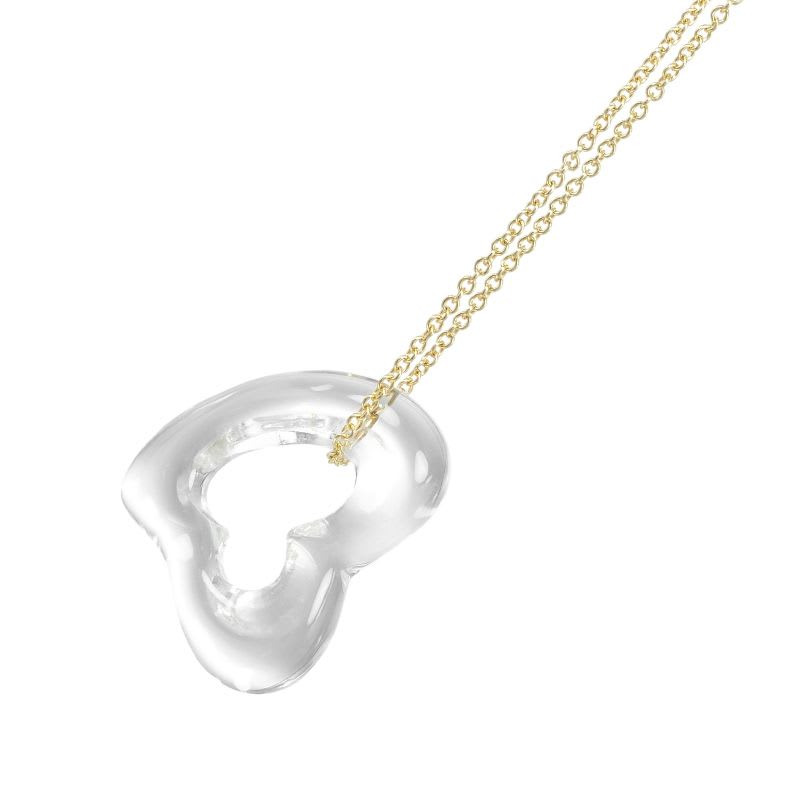Tiffany & Co Open Heart 18K Yellow Gold Crystal Women's 4.28g