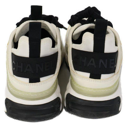 Chanel G35617 Velvet Calfskin Kakeru Fabric Coco Mark Low Cut Sneakers 38