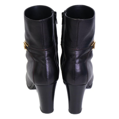Celine Triomphe Hardware Claude Ankle Boots/chunky Heel Short Boots 38