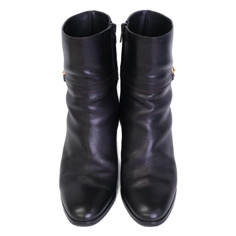 Celine Triomphe Hardware Claude Ankle Boots/chunky Heel Short Boots 38