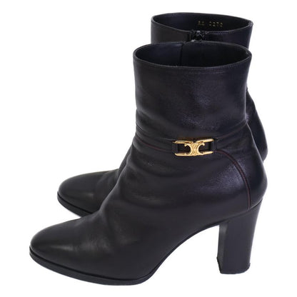 Celine Triomphe Hardware Claude Ankle Boots/chunky Heel Short Boots 38