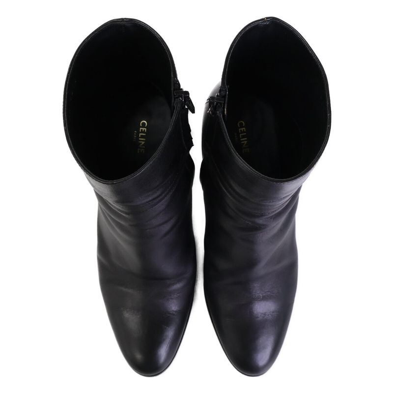 Celine Triomphe Hardware Claude Ankle Boots/chunky Heel Short Boots 38