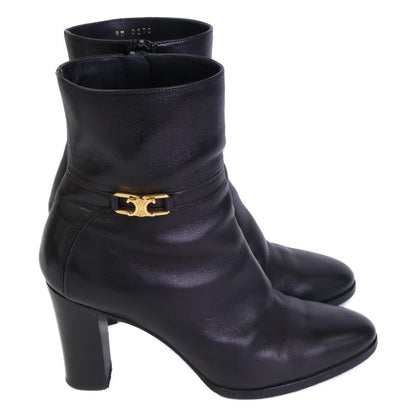 Celine Triomphe Hardware Claude Ankle Boots/chunky Heel Short Boots 38