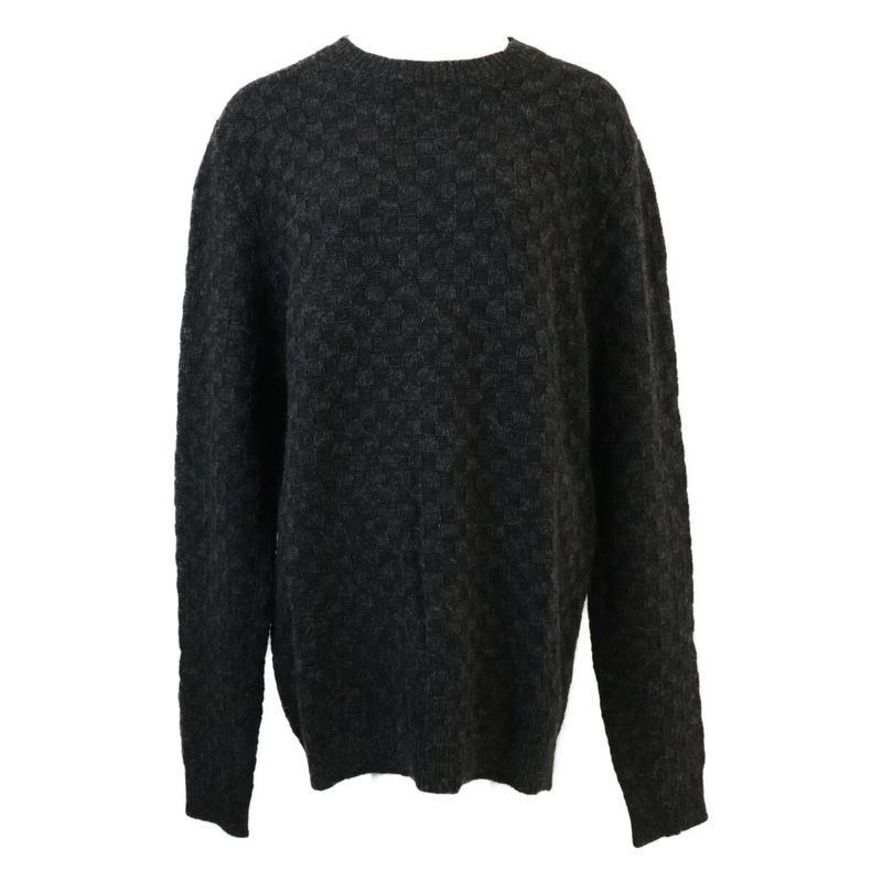 Louis Vuitton Wool Damier Pattern Long Sleeve Knit Sweater L