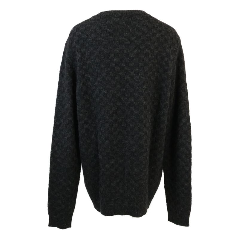 Louis Vuitton Wool Damier Pattern Long Sleeve Knit Sweater L