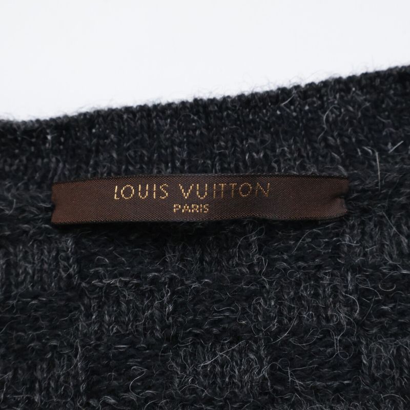 Louis Vuitton Wool Damier Pattern Long Sleeve Knit Sweater L