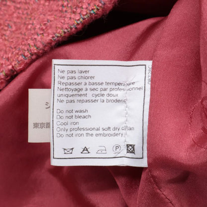 Chanel [ ]99P P13196v07517 Striped Silk Blend Sleeveless Tops Skirt Tweed 38