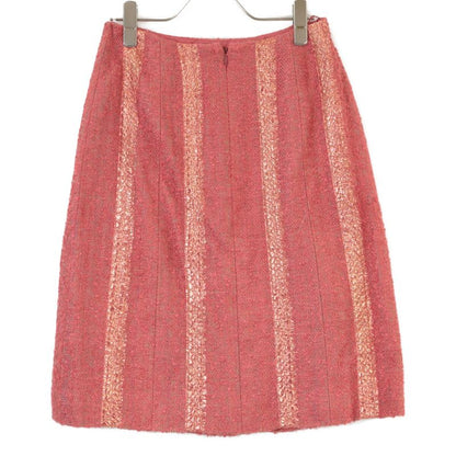 Chanel [ ]99P P13196v07517 Striped Silk Blend Sleeveless Tops Skirt Tweed 38