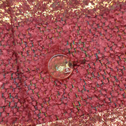 Chanel [ ]99P P13196v07517 Striped Silk Blend Sleeveless Tops Skirt Tweed 38