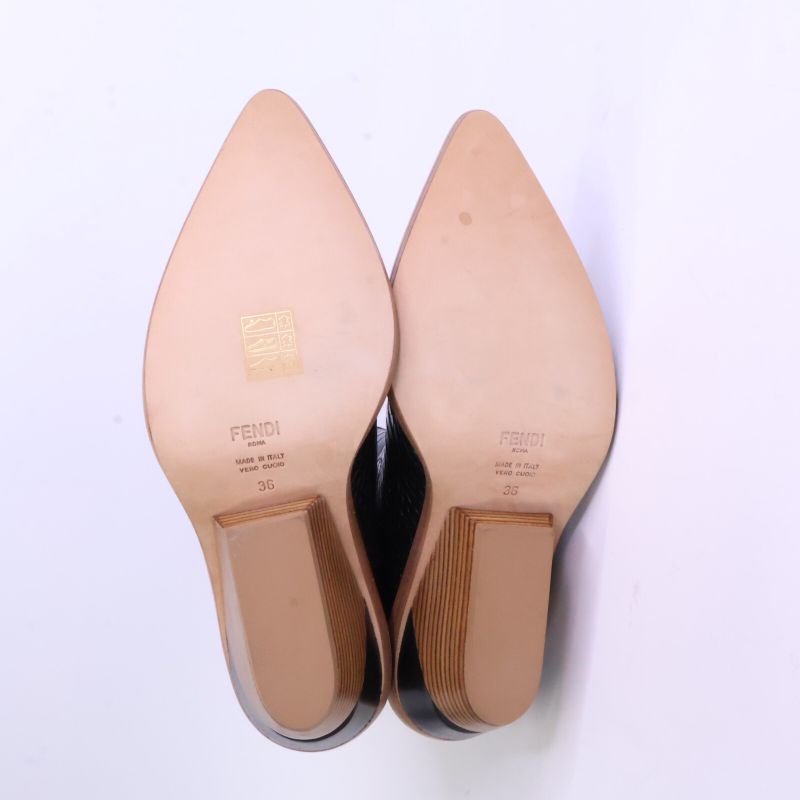 Fendi Similar Croco Shape Push Cut Walk Western Boots 36