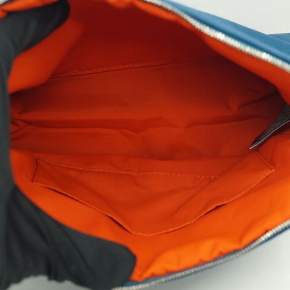 Hermes Bolide Pouch Blue Series Orange Bag Pouch Silver Hardware