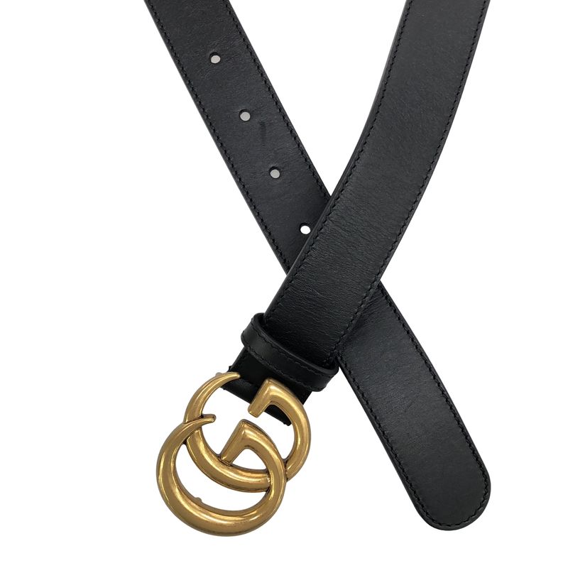 Gucci Double G Leather Belt 414516 Black 70