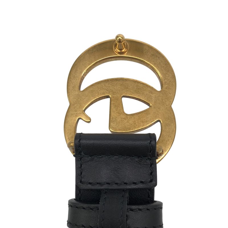 Gucci Double G Leather Belt 414516 Black 70