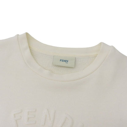 Fendi Cotton Logo Embroidery Sweat Tops Kids White 12 61102099 12