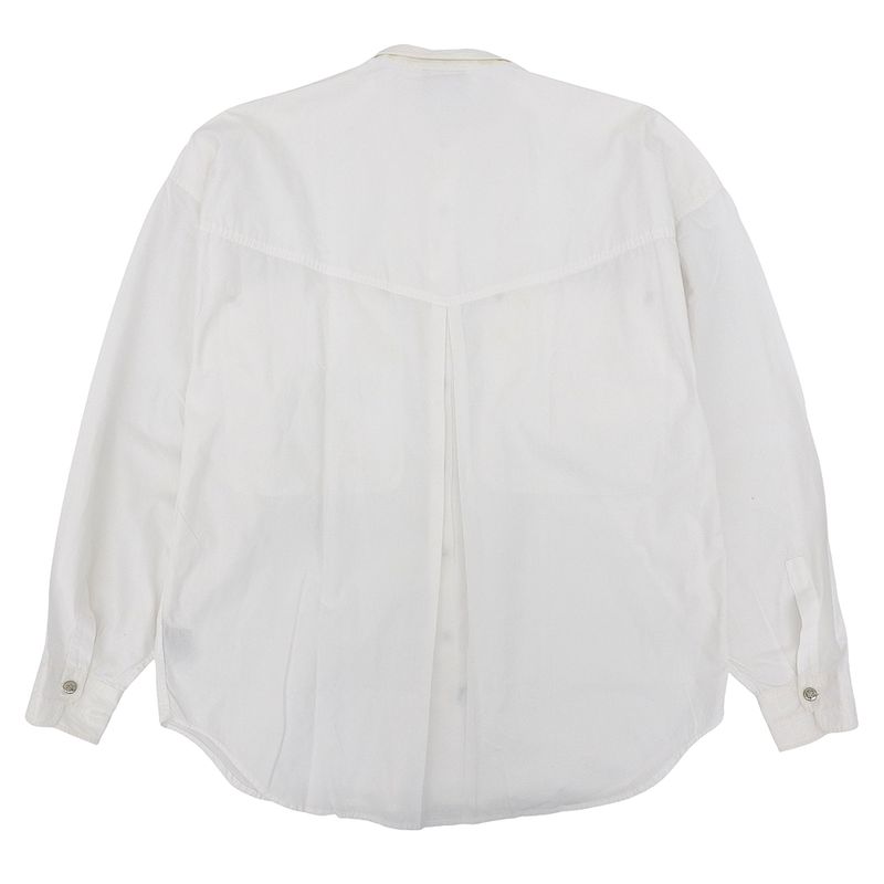 Versace Jeans Versace Jeans 100 Cotton Silver Medusa Button Band Collar L S