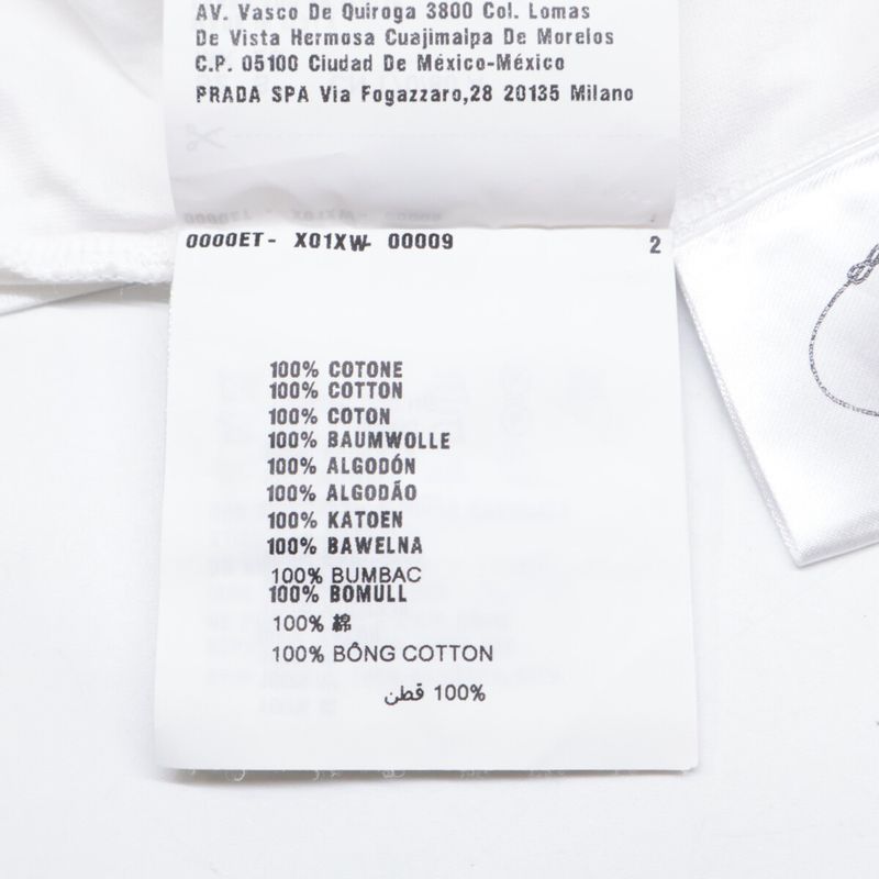 Prada 35838 20 Years White Rubber Lying Logo T-shirt [in-house Maintenance] S
