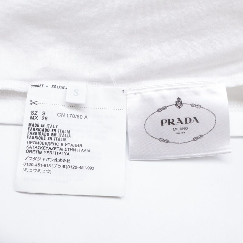 Prada 35838 20 Years White Rubber Lying Logo T-shirt [in-house Maintenance] S