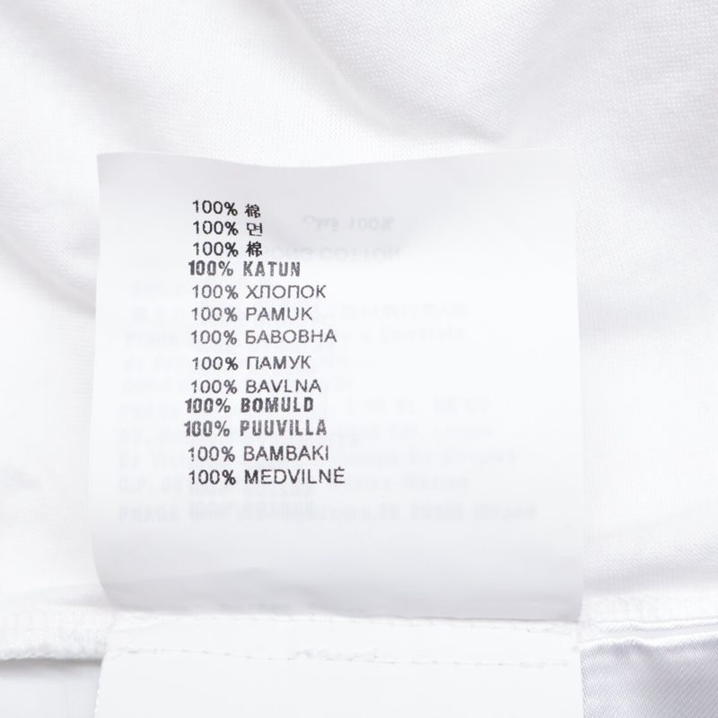 Prada 35838 20 Years White Rubber Lying Logo T-shirt [in-house Maintenance] S