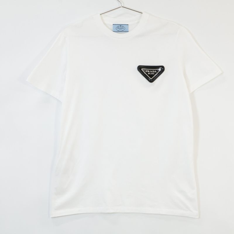 Prada 35838 20 Years White Rubber Lying Logo T-shirt [in-house Maintenance] S