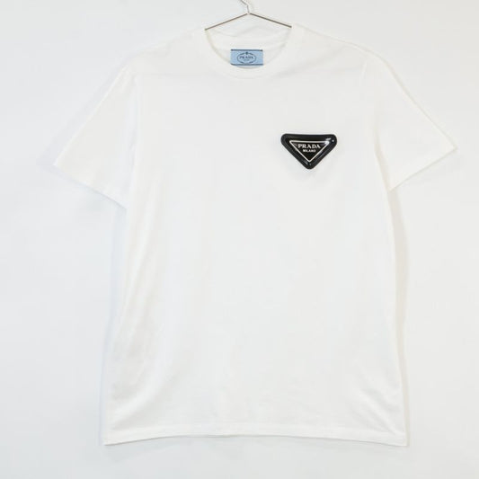 Prada 35838 20 Years White Rubber Lying Logo T-shirt [in-house Maintenance] S