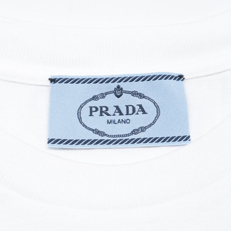 Prada 35838 20 Years White Rubber Lying Logo T-shirt [in-house Maintenance] S